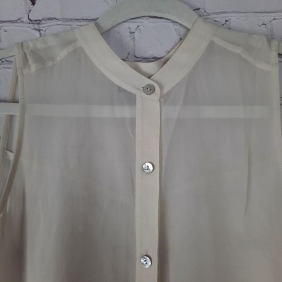 Eileen Fisher Silk Mandarin Collar Button Down Tunic - Picture 7 of 16